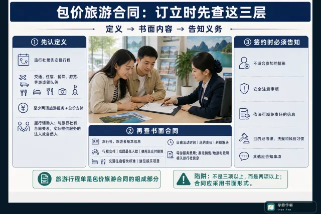 包价旅游合同：定义、书面内容与告知义务