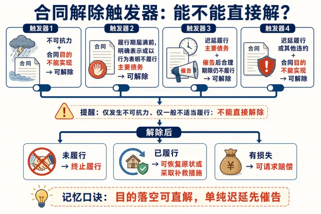 合同解除触发器：能不能直接解